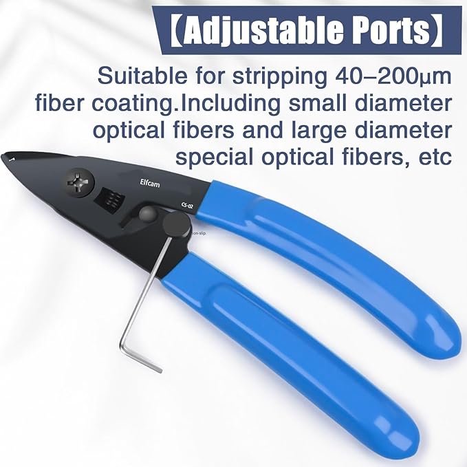 Elfcam짰 - 3 Cut Stripper, FTTH Stripping and Stripping Tools for 2 Sheaths of 125關m to 900關m Fibre Once, CS-2