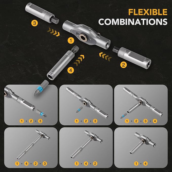 BoxedHome 24 in 1 Magnetic Ratchet Screwdriver Set, Multi Bit Precision Screwdriver Kit with Detachable T Handle for Computer, Electronics, Furniture and Bike Repair