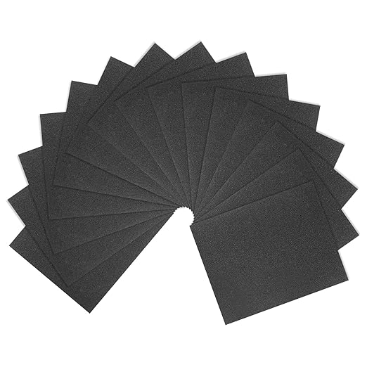 HARFINGTON 15pcs Sandpaper 60 Grit 9 x 11 Inch C-Weight Backing Silicon Carbide Abrasive Wet Dry Sanding Sheets for Wood Finishing, Metal Sanding, Automotive Polishing