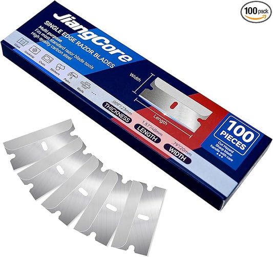 100 Count Single Razor Edge Blades ??Premium SK5 Carbon Steel, Ultra-Sharp & Durable for Professional Shaving, DIY Crafts and Industrial Use