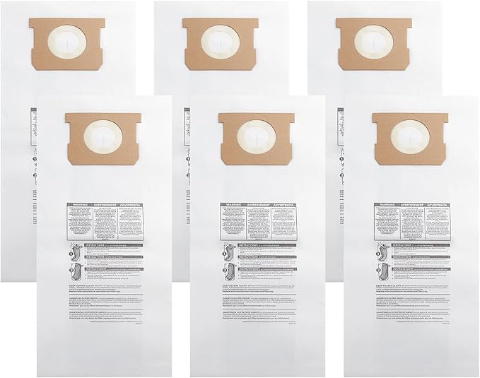 Dust Collection Filter Bags 9193200 for Shop Vac Vacuum cleaner,91932 Disposable Filter Bags for Shop Vac 5 Gallon Wall Mount Vacuums(6-pack)