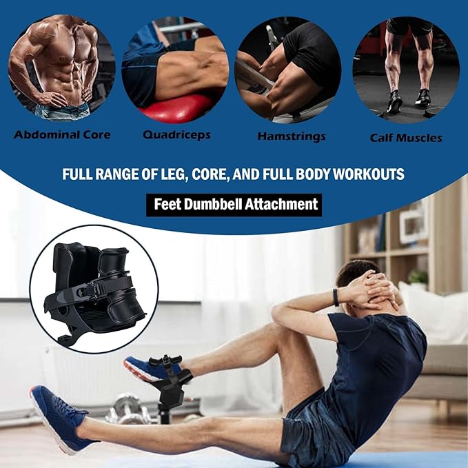 Foot Dumbbell Attachment, Dumbbell Weights for Legs Holder, Weight Training for Legs, Adjustable??-120 lbs, Leg&Core&All Around Workout, Left/Right Foot