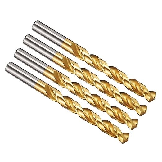 PATIKIL 12mm Drill Bit, M42 8% Cobalt High-Speed Steel Jobber Straight Shank 135° Titanium Nitride (TiN) Coated for Hard Metal Stainless Steel - 4 Pack