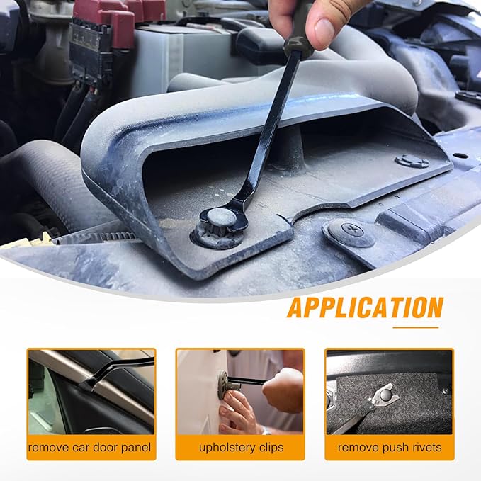 GOOACC 9PCS Auto Trim Removal Tool Kit No-Scratch Tool Kit for Car Audio Dash Window Molding Fastener Remover Tool Kit-Black