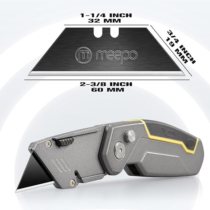 100-Pack Utility Knife Blades, Blackened SK-2 Razor Blades for Box Cutter, Never Rust, Extra Durable