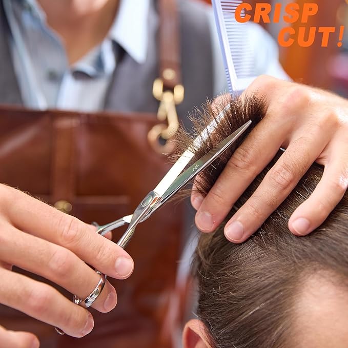 High-end Professional Extremely Very Sharp Barber Hair Cutting Scissors Hairdresser Shears For Hair 6.5 Inch Haircut Scissor Made Of Dynamic Stainless Steel For Hairdressing Salon Home Use