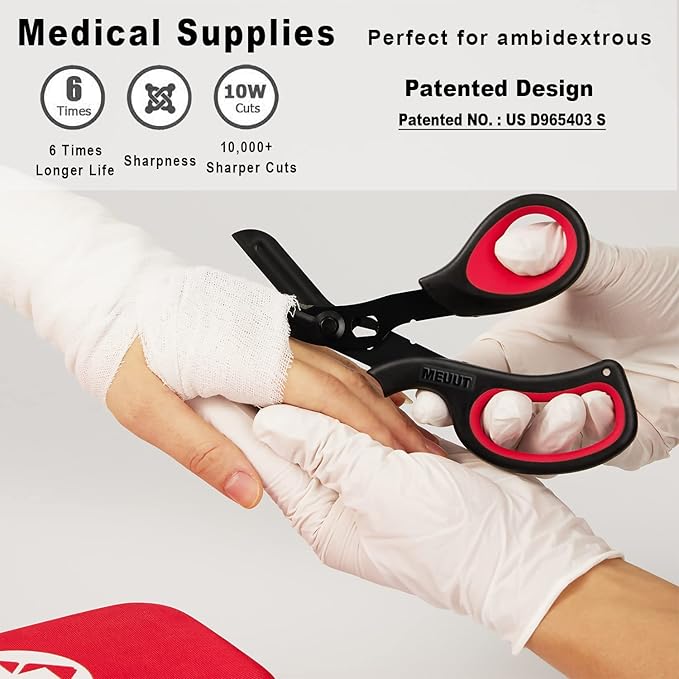 MEUUT 2 Pack Medical Scissors Trauma Shears -8 inch Patented Bandage Scissors Heavy Duty Surgical Grade EMT Scissor for EMT Workers Doctors Nurses
