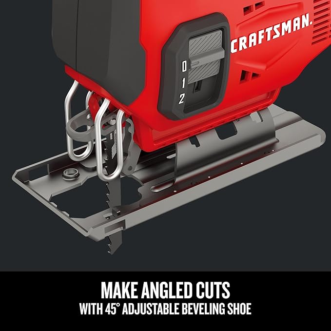 CRAFTSMAN V20 Cordless Jig Saw Kit, 3 Orbital Settings, Up to 2,500 SPM, Battery and Charger Included (CMCS600D1)