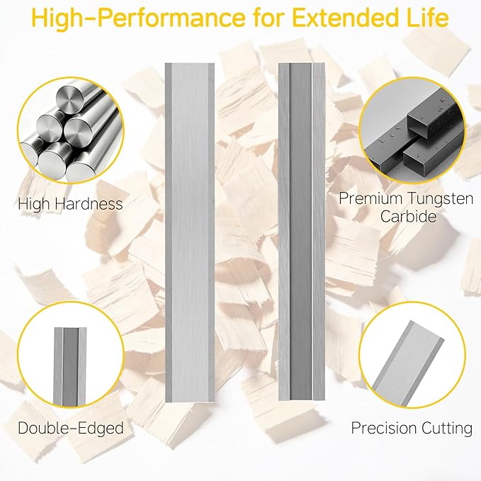 1-1/2" Replacement Premium Ergonomic Carbide Scraper Blades - Extend Your Tool's Life - Fits Heavy-Duty Scraper for Scraping Paint, Glue, Rust, Stains, Putty on Wood, Metal, Glass (2-Pack)