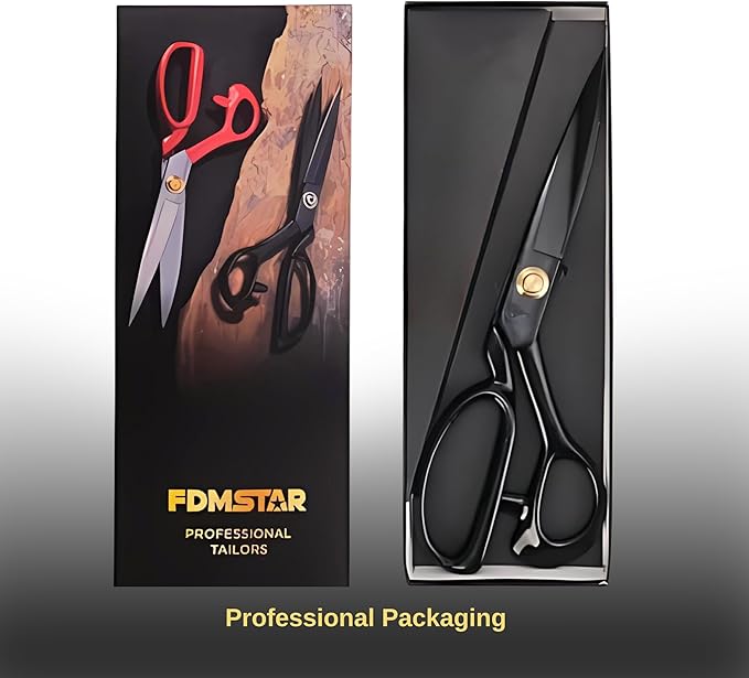 Professional Fabric Scissors 9'' - Heavy Duty Sewing Shears with High Carbon Steel Blades for Precise Cutting, Tailoring,Crafts, Industrial Strength Use, Sharp Precision Dressmaking Tools