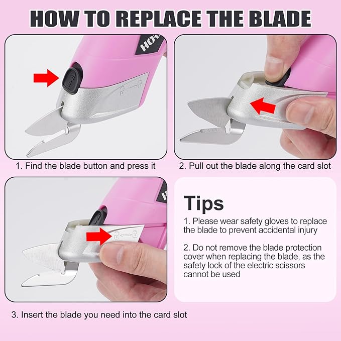 Cordless Electric Scissors,3.7V Fabric Cutter,Equipped with 2 Blades and 1 Charging line,Electric Cardboard Cutter for Fabrics,Cardboard,Carpets (Pink)