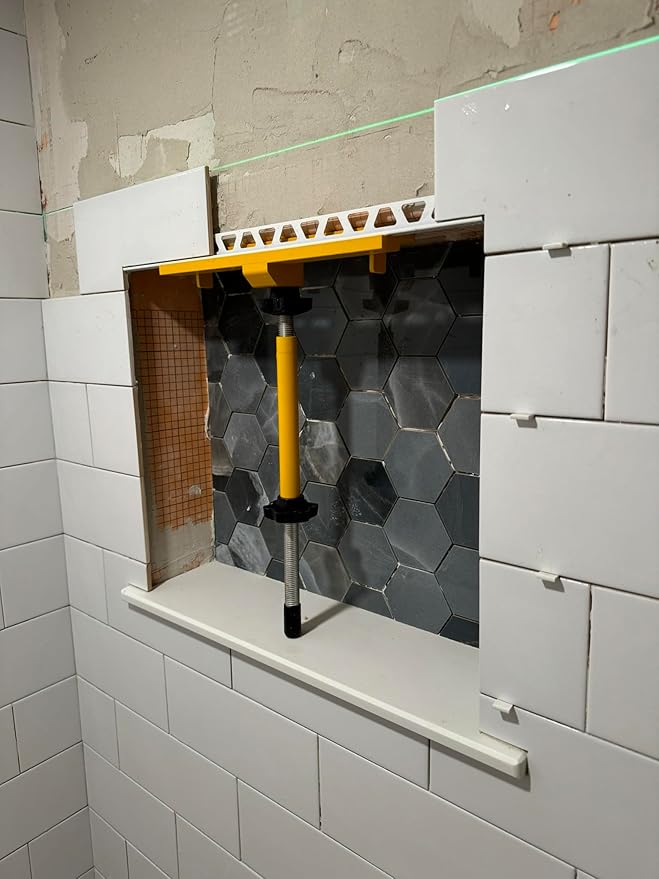 Patented Planum Tile Niche Supporter ??Shower Niche Tiling Tool Kit for Home Remodeling & Construction | Aluminum Support for Installing Ceramic & Porcelain Tile Niche Shelves