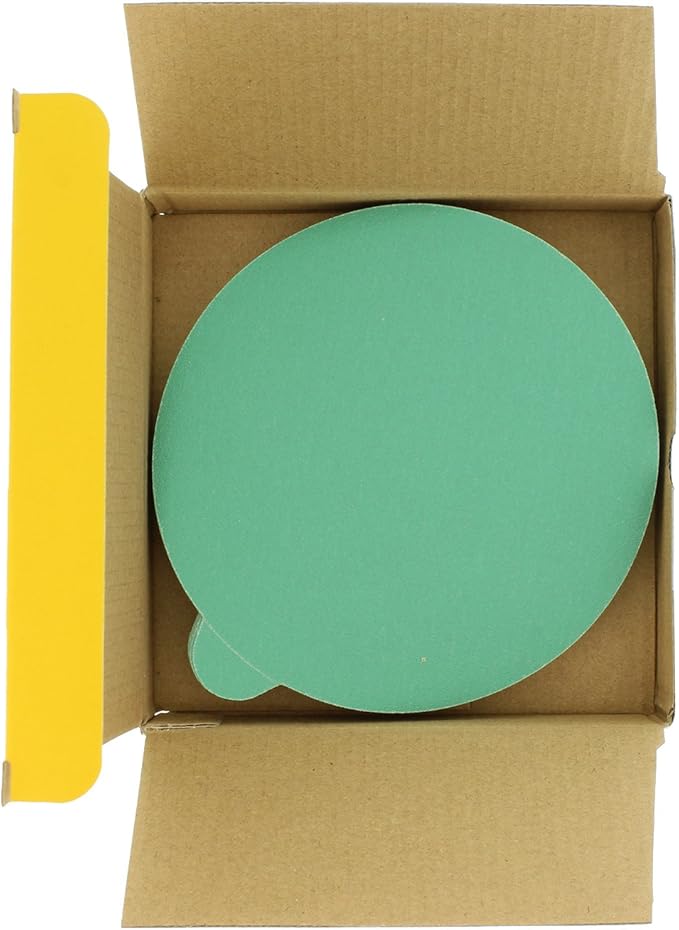 Dura-Gold Premium 6" Green Film PSA Sanding Discs - 150 Grit (Box of 25) - Self Adhesive Stickyback Sandpaper for DA Sanders, Finishing Medium Cut Abrasive - Sand Automotive Paint, Woodworking Wood