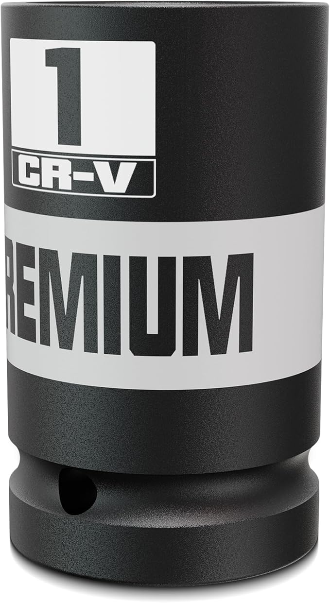 1 inch 3/4" Drive Impact Socket, SAE Axle Nut Sockets, Thicker Jumbo Sockets, 6 Point, Cr-V, Vehicle and Apparatus Maintenance