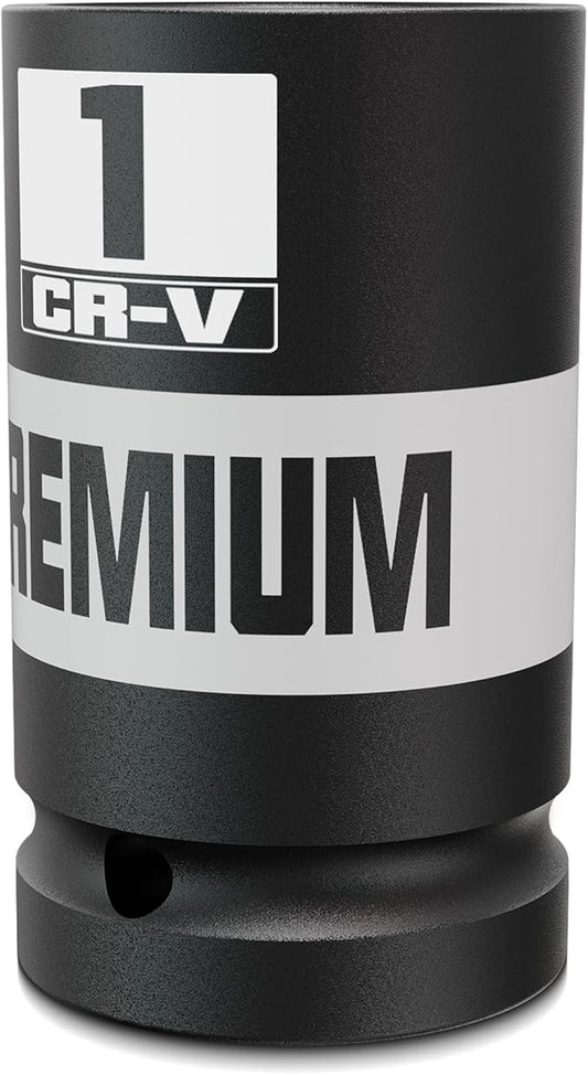 1 inch 3/4" Drive Impact Socket, SAE Axle Nut Sockets, Thicker Jumbo Sockets, 6 Point, Cr-V, Vehicle and Apparatus Maintenance