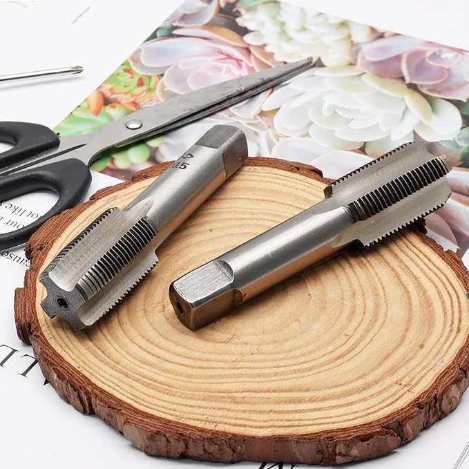 Qjaiune 2pcs M22x1.5 Tap, M22 Metric Thread Right Hand Tapping Tool, HSS Thread Milling Taps (M22 x 1.5, 1 Pair)
