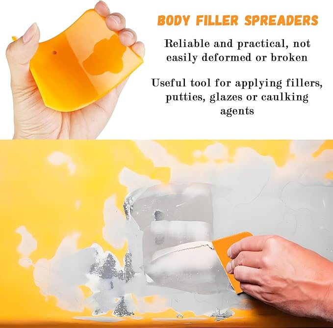 10 Piece Body filler spreader Set 2,3,4, 5, & 6 Inch Automotive Spreaders Auto Body Spreader for Applying Fillers, Putties, Glazes or Caulking Agents Car Body Maintenance US212