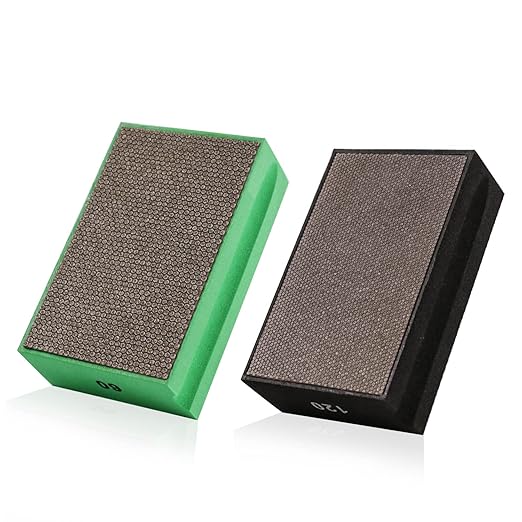 Electroplated Diamond Hand Polishing Pads 60-400 Grit Sanding Tile Stone Marble Concrete Wet Dry징짯 ((60Grit+120Grit))