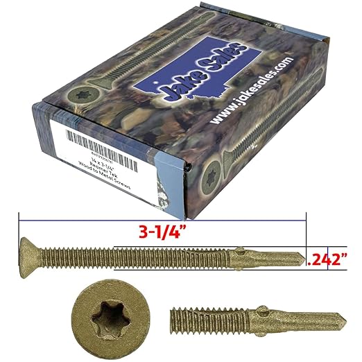 14x3-1/4 Reamer Tek Torx/Star Head Self-Drilling Wood to Metal Screws - for Flatbeds, Trailers - T-30 Torx Screw Head 5 Pound CASE 1,350 Screws