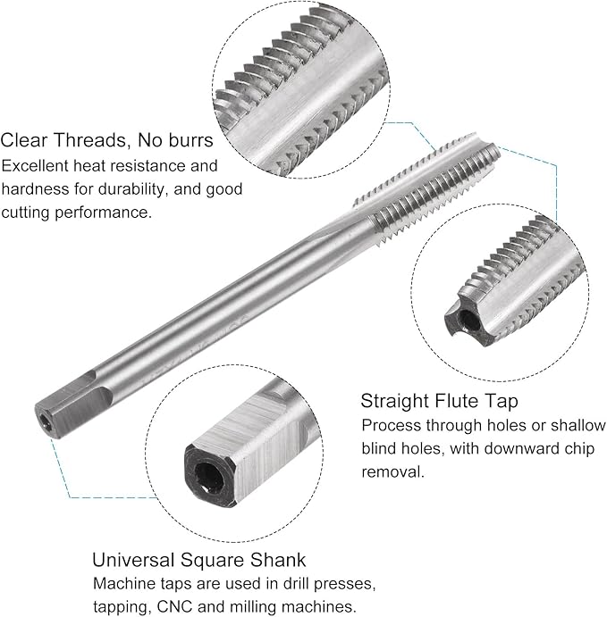 uxcell Metric Tap and Drill Bit Set, M7 x 1 Thread Tap & 6mm Black Oxide Twist Drill Bit, Straight Flute Tap Tapping Threading Repair Tool Kit