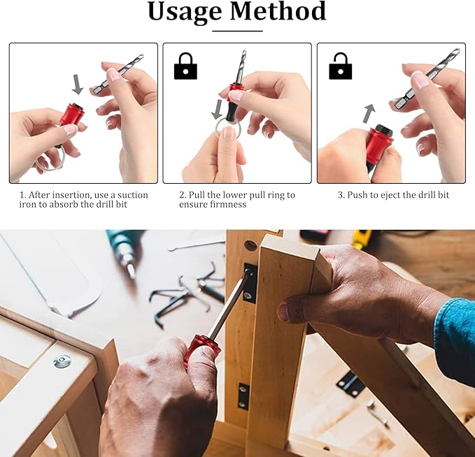 18PCS Bit Holder Tools Keychain 1/4 inch Hex Shank Screwdriver Bits Holder Portable Extension Bar Drill Screw Adapter Change for Screwdriver Drill Bits Flexible Drill Bit Extension Set Nut Driver