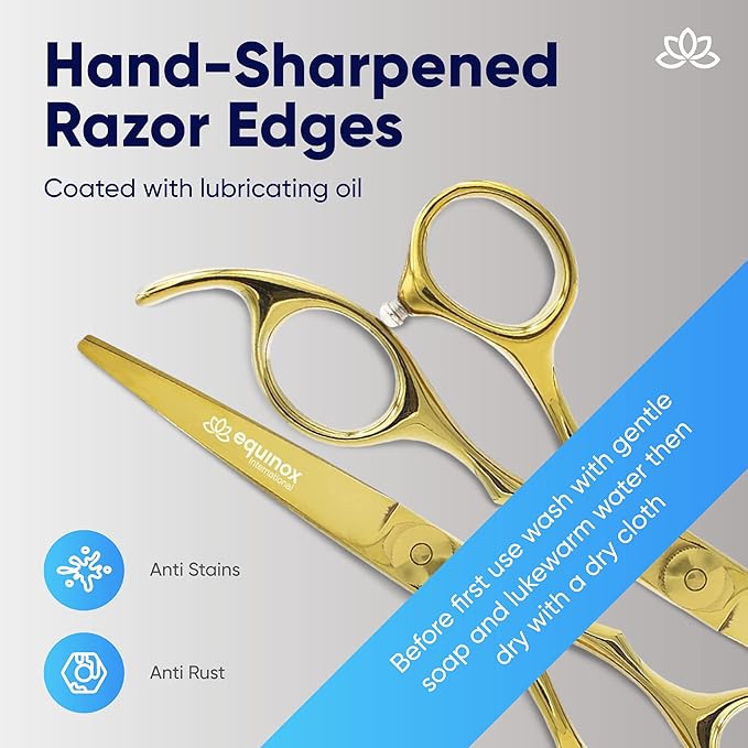 Equinox Razor Edge Series Professional Hair Scissors - 6.5??Premium Japanese Stainless Steel Hair Cutting Scissors, Hair Shears, Hair Razors for Hair Cutting, Barber Accessories & Hair Salon Supplies