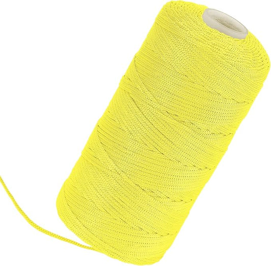 Yellow Mason Line 600 Ft #18 Braided Nylon Twine String for Masonry, Construction, Gardening & DIY Projects
