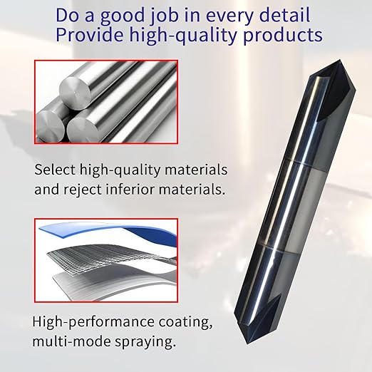 1/2" Chamfer Mill Solid Carbide End Mill,1/2" Cutting Diameter, 3" Overall Length, 4 Flute, 90째 Chamfer Angle, Chamfer Mill, Double End,AlTiN Coated,for Medium Hardness Materials