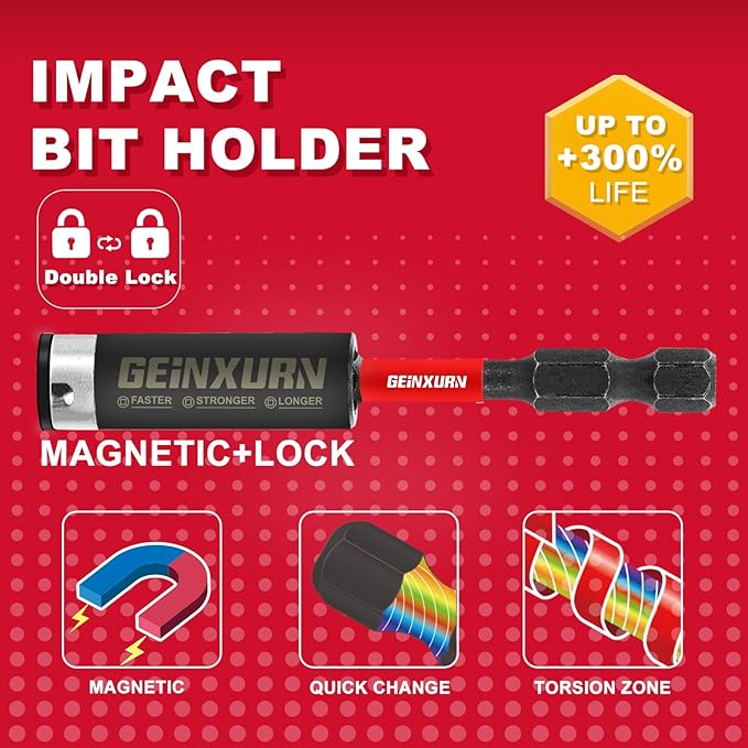 181 Pieces Impact Screwdriver Bits Set with Colorful Boxes, 1" Magnetic (PH2,PZ2,SQ2,T10,T15,T20,T25,T30) S2 Steel Multi Driver Bits