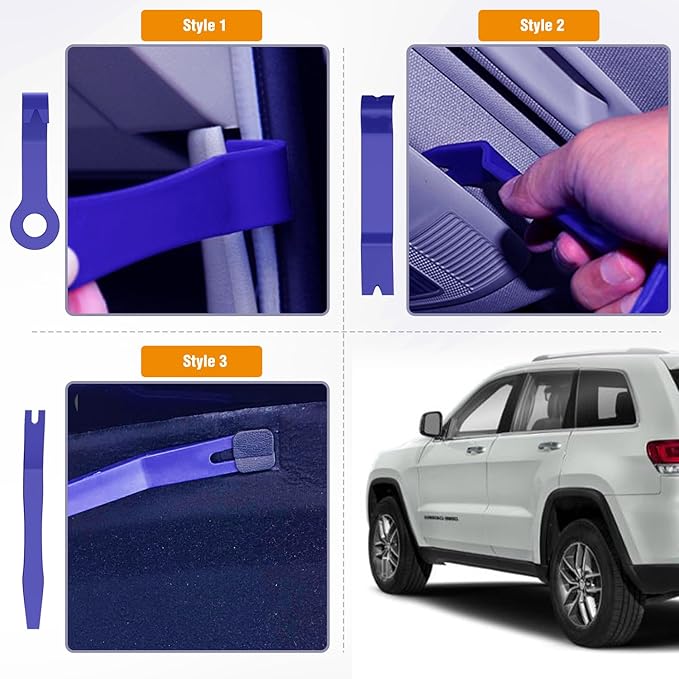 GOOACC 5PCS Auto Trim Removal Tool Kit No-Scratch Removal Tool Kit for Car Audio Dash Window Molding Fastener Remover Tool Kit-Blue
