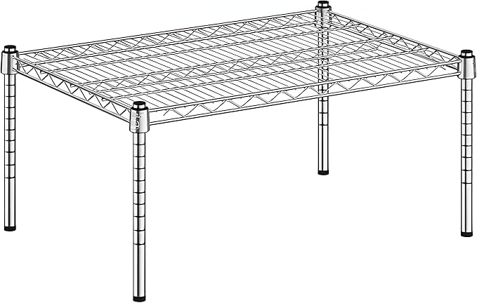 21" x 30" x 14" Chrome Wire Storage Shelf, Dunnage Rack, Commercial 1 Tier Small Shelf