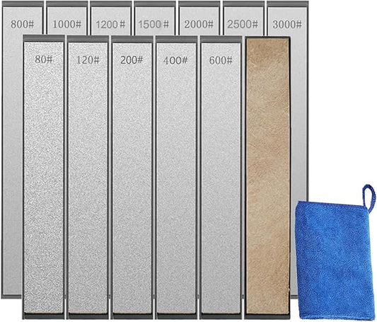 12 Pcs Diamond Sharpening Stones Set, diamond knife sharpening stones with a Non-Slip Base for Ruixin Sharpener (SET-A)