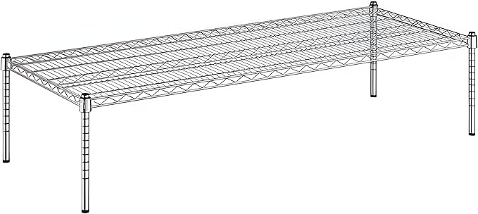 24" x 60" x 14" Chrome Wire Storage Shelf, Dunnage Rack, Commercial 1 Tier Small Shelf