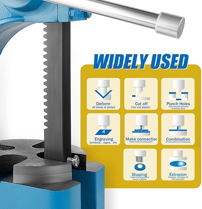12-inch maximum height press,3-ton heavy-duty manual arbor press, heavy-duty metal punch for rivet punching, benchtop arbor press for stamping, bending, and drawing竊똪eather rivet press(0.5 Ton)