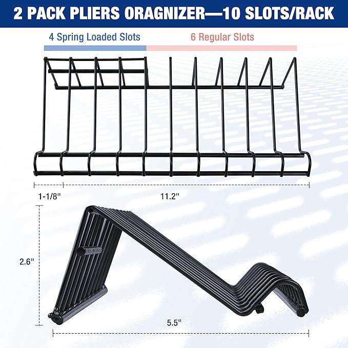 WORKPRO Pliers Set, 20-Piece Full Assortment of Pliers with 2-pack Plier Organizer Rack, Great Fits for Tool Box Drawer or Tool Chest, Ideal as Holiday, Fathers' Day and Christmas Gift