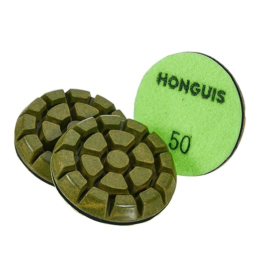 3 inch *10mm Diamond Polishing Pads,Grit 50 Set of 3, Resin Bond Concrete Polishing Pucks,for Concrete Cement Rerrazzo Marble Granite Floor,Grit 50