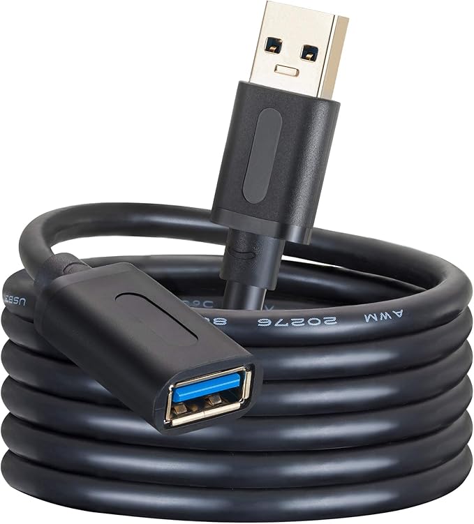 USB 3.0 Extension Cable 12Ft,USB 3.0 High Speed Extender Cord Type A Male to A Female for PlayStation, Xbox, USB Flash Drive, Card Reader, Hard Drive,Keyboard, Printer, Scanner(12Ft/4M)