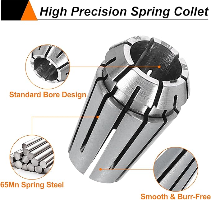 HARFINGTON Spring Collet Chuck ER11 7mm 65Mn Spring Steel Precision Router Collets for CNC Engraving Milling Lathe Tool