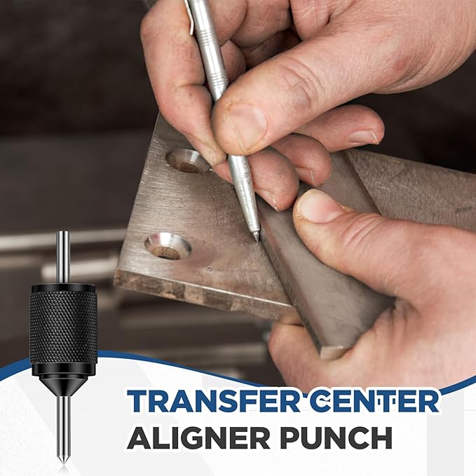Blosssound Universal Transfer Punch Center Aligner Punch Metal Hardened Pin Machine Tools Range 3/16" to 1-3/16" for Workshop DIY Garage Hand Tool