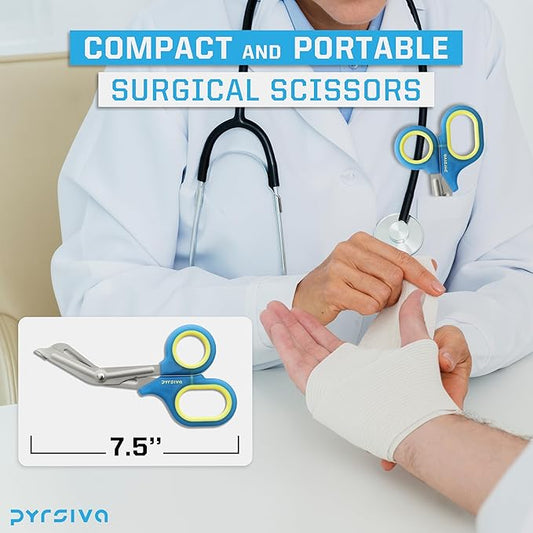 Glow in the Dark Trauma Shears ??7.5" Titanium-Coated Stainless Steel Bandage Scissors for Nurses, EMTs & Doctors | Professional Medical Shears for First Responders & Wound Care