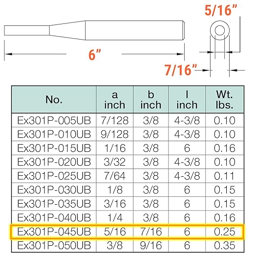 CS Unitec | Non-Sparking & Non-Magnetic Pin Punch Striking Tool | 6" Long, 5/16" Head | Corrosion Resistant,TUV Certified