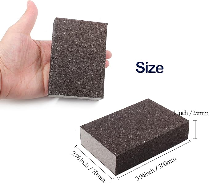 100 Grit Medium Sanding Block - 12Pcs, Wet Dry Sanding Sponge Foam Sandpaper Block Washable & Reusable Sandpaper Sponge for Drywall Wood Plastic Metal Furniture