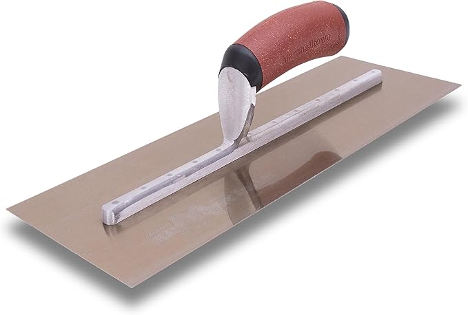 MARSHALLTOWN Golden Stainless Steel Finishing Trowel, 5 x 14 Inch Concrete, Masonry and Drywall Finishing Tool, Made in the USA, MXS145GDC