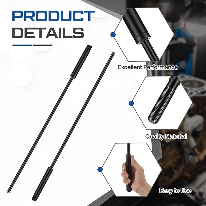Zonon 2 Pack Milling Machine Pull Rod Compatible with R8, 7/16 Thread Draw Bar Overall Drawbar Compatible with Bridgeport Milling Machine Part