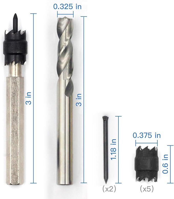 Spot Weld Cutter, Sheet Metal Hole Cutter, Punch Remover Panel Separator for Power Drill Welding Auto Body Work Tool, 3/8 Inch Drill Bit Tool (9-Pack)