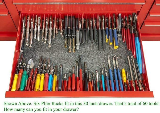 MLTOOLS Pliers Pro Premium No-Slip Organizer, 2-Pack Holds 20 Tools of Any Size, Rubber Base Keeps Tools in Place, Fuel & Solvent Resistant Tool Holder ??Made in USA