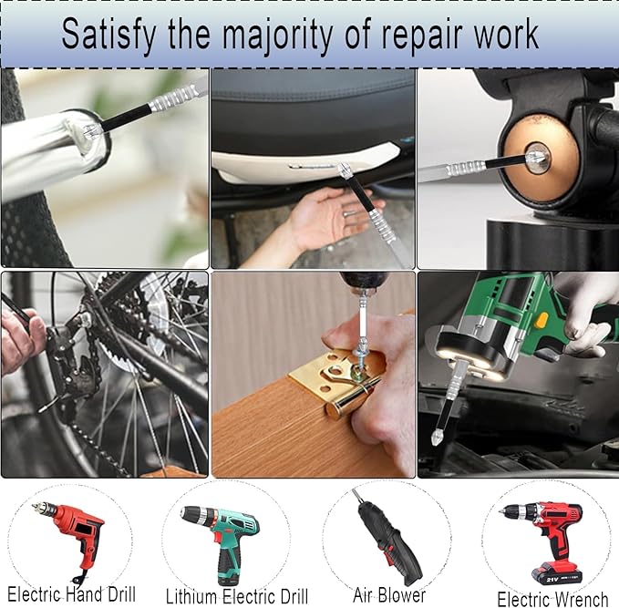 9pcs Strong Magnetic Screwdriver Drill Bit Set, Durability Screwdriver Drill Bit Set, Anti-Slip Magnetic Electric Screwdriver Set, 25 50 65 70 75 90 100 120 150mm