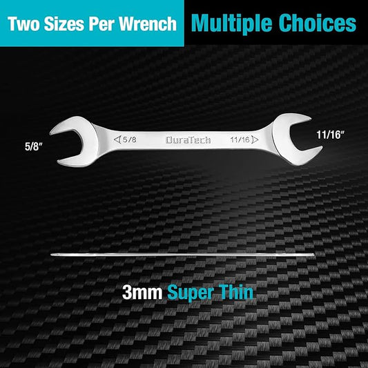 DURATECH 5/8 Inch x 11/16 Inch Super-Thin Open End Wrench, SAE