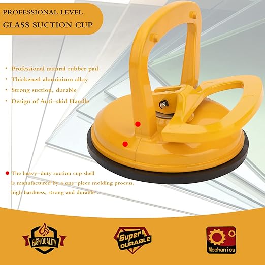 ASDFGHT Glass & Tile Suction Cup Lifter, Heavy Duty Aluminum, for Lifting Moving Glass, Tiles, Mirror, Granite, Fix Gap Laminate Floors (2Pack)