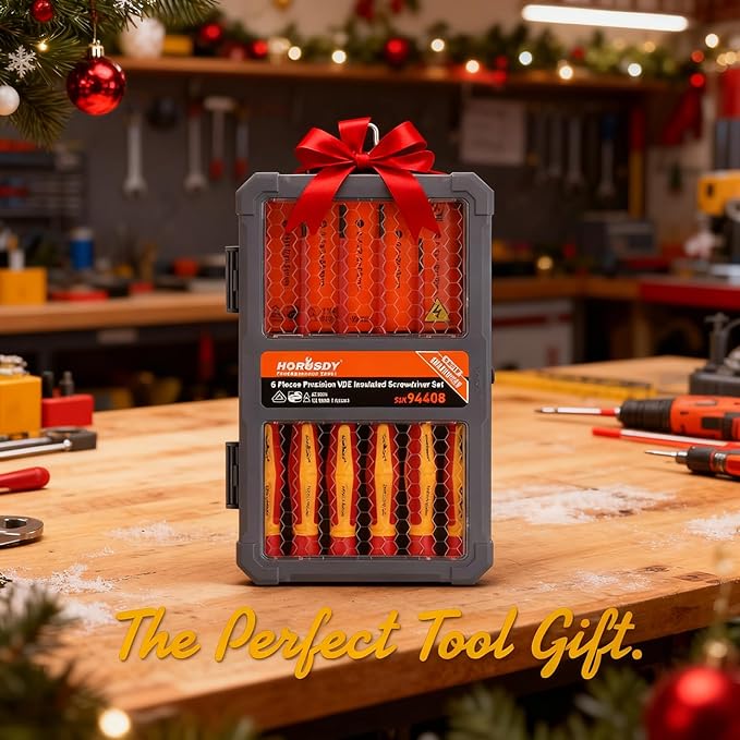 HORUSDY 1000V 6-Piece Mini Insulated Screwdriver Set, Magnetic Tip Mini Electrician Screwdriver Set Slotted(1.8??.0??.5??.0mm), Phillips: (PH00, PH0) VDE & GS Certified for Safe Electrician Repair